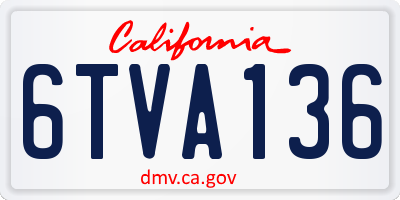 CA license plate 6TVA136
