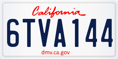 CA license plate 6TVA144