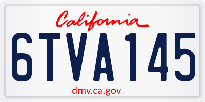 CA license plate 6TVA145