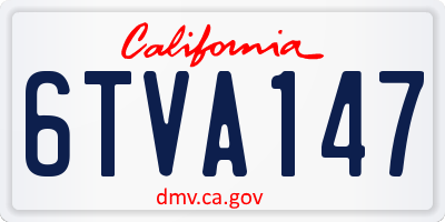 CA license plate 6TVA147