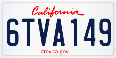 CA license plate 6TVA149