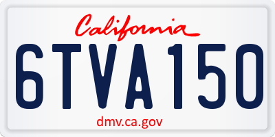 CA license plate 6TVA150