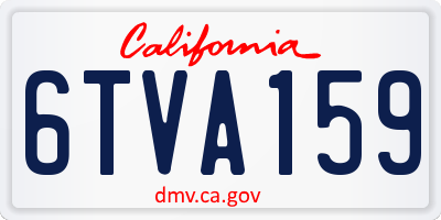 CA license plate 6TVA159