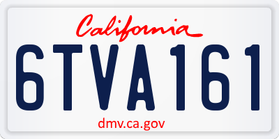 CA license plate 6TVA161
