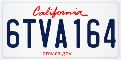 CA license plate 6TVA164
