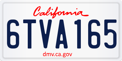 CA license plate 6TVA165