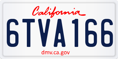 CA license plate 6TVA166