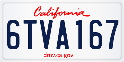 CA license plate 6TVA167