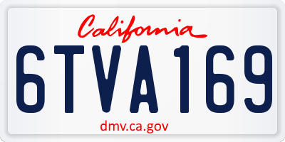 CA license plate 6TVA169