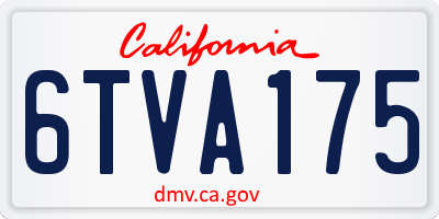 CA license plate 6TVA175