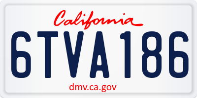 CA license plate 6TVA186