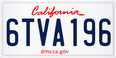 CA license plate 6TVA196