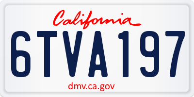 CA license plate 6TVA197