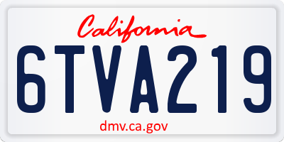 CA license plate 6TVA219