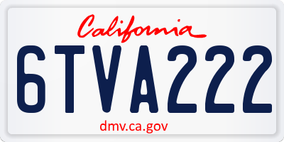 CA license plate 6TVA222