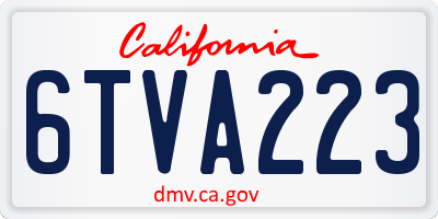 CA license plate 6TVA223