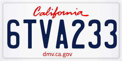 CA license plate 6TVA233
