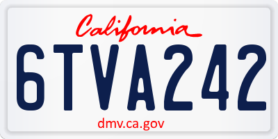 CA license plate 6TVA242