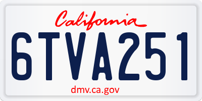 CA license plate 6TVA251