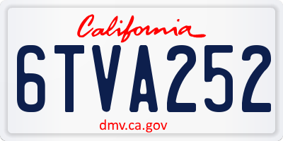 CA license plate 6TVA252