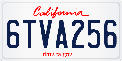 CA license plate 6TVA256