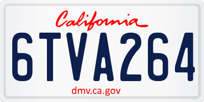 CA license plate 6TVA264