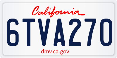 CA license plate 6TVA270