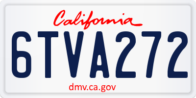 CA license plate 6TVA272