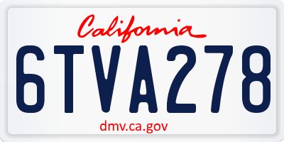 CA license plate 6TVA278