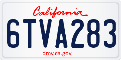 CA license plate 6TVA283