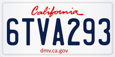 CA license plate 6TVA293