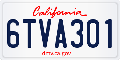 CA license plate 6TVA301