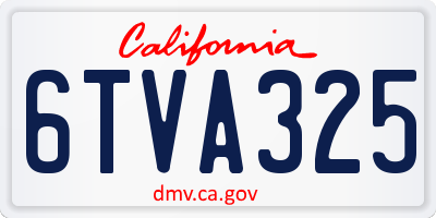 CA license plate 6TVA325