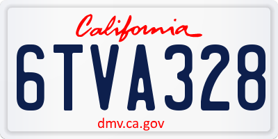 CA license plate 6TVA328