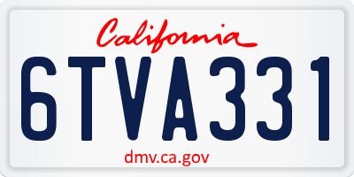 CA license plate 6TVA331