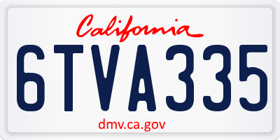 CA license plate 6TVA335