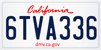 CA license plate 6TVA336