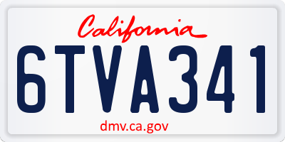 CA license plate 6TVA341