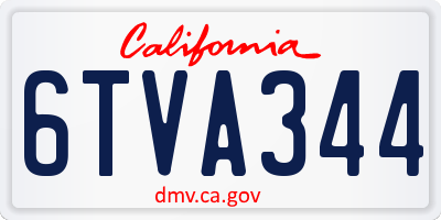 CA license plate 6TVA344