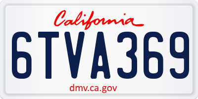 CA license plate 6TVA369