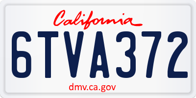 CA license plate 6TVA372