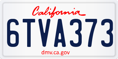 CA license plate 6TVA373