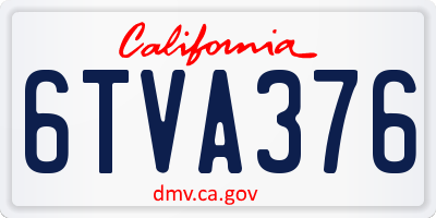 CA license plate 6TVA376