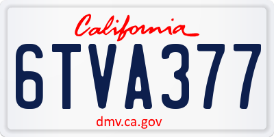 CA license plate 6TVA377
