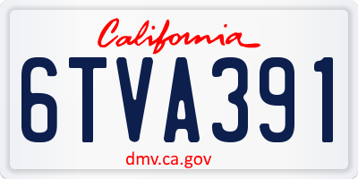 CA license plate 6TVA391