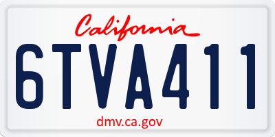 CA license plate 6TVA411