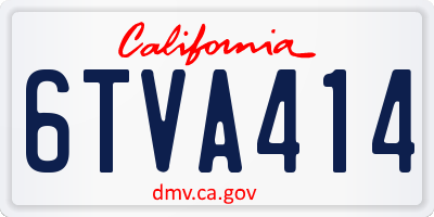 CA license plate 6TVA414