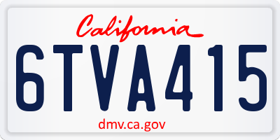 CA license plate 6TVA415