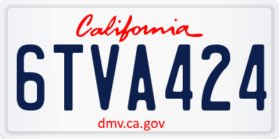 CA license plate 6TVA424
