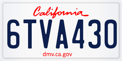 CA license plate 6TVA430